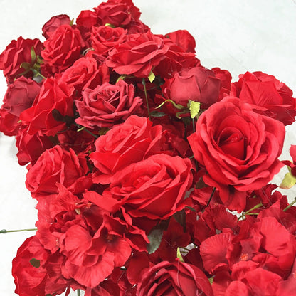 5D Red Rose Artificial Flower Wall - Wedding & Party Decor