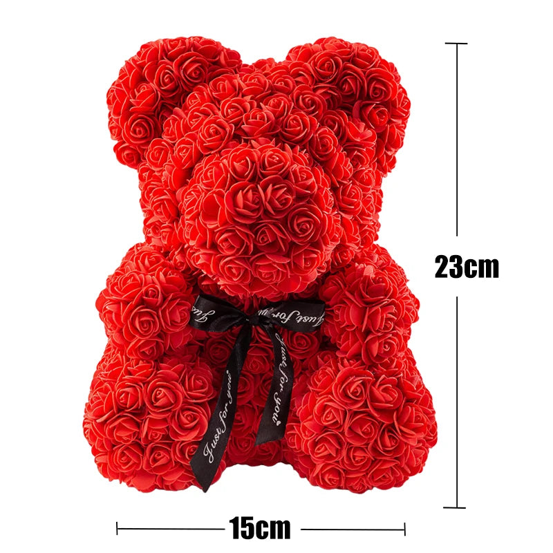 Romantic Rose Teddy Bear with Gift Box & LED Lights