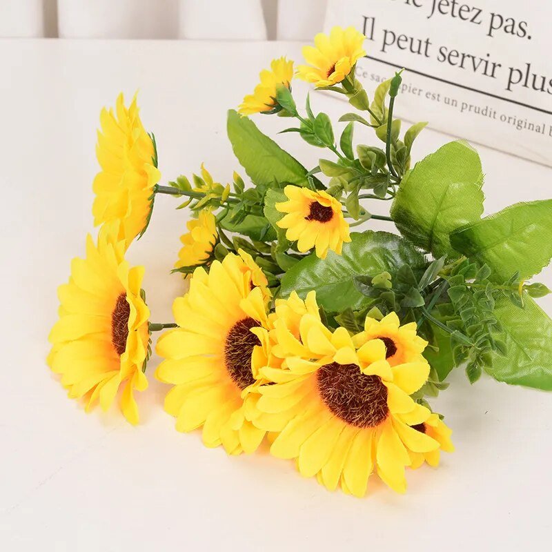 Sunny Artificial Sunflower Bouquets Wedding Decoration