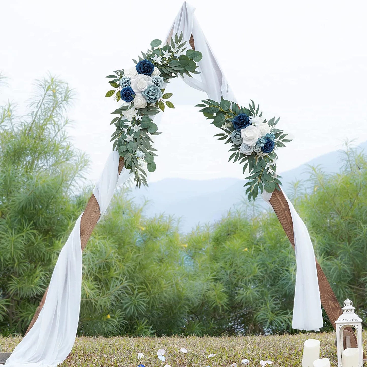 Wedding Arch Kit – Dusty Rose & Blue Eucalyptus Garland for Elegant Decor