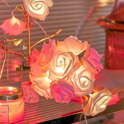 Rose LED String Lights - Romantic Valentine's Day & Proposal Decor