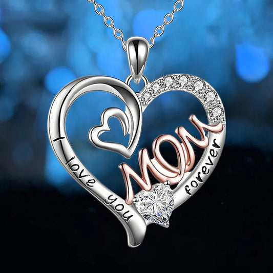 Necklace with Cubic Zirconia Pendant - An Elegant Gift for Mom