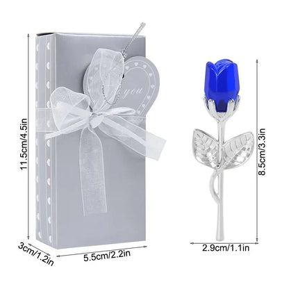 Elegant Blue Crystal Eternal Rose Gift Box