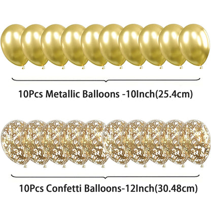 20pcs Metallic Confetti Balloons – Ideal for Birthdays, Weddings & Anniversaries