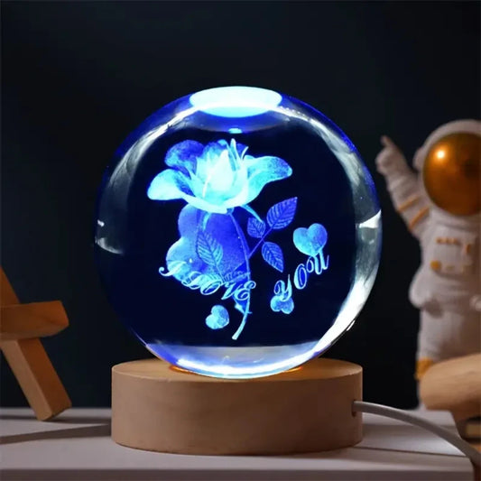 Romantic 3D Rose Night Light - Perfect Gift for Mom, Home Decor