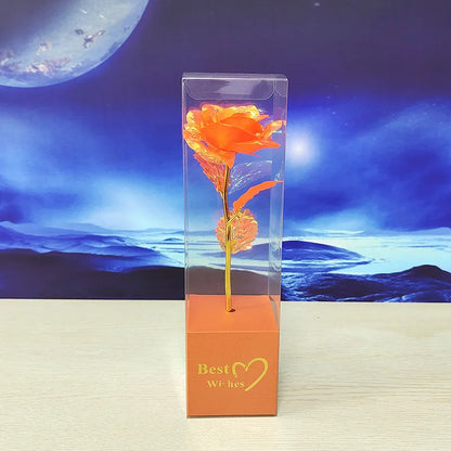 Eternal Rose with Gold Effect Finish – A Unique Gift for Special Moments