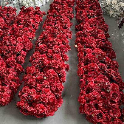 5D Red Rose Artificial Flower Wall - Wedding & Party Decor