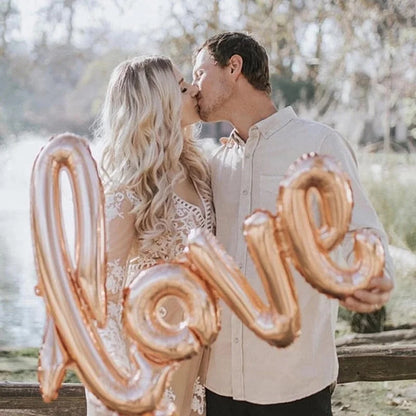 Rose Gold Love Letter Balloon - Wedding & Valentine's Day Decor