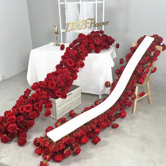 5D Red Rose Artificial Flower Wall - Wedding & Party Decor