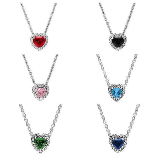 Heart-Shaped 925 Sterling Silver Necklace