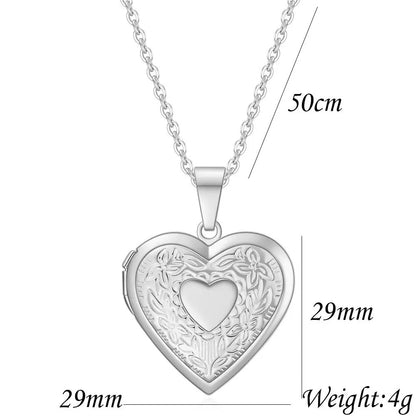 Vintage Stainless Steel Heart Locket Necklace - Ideal Gift for Women & Girls