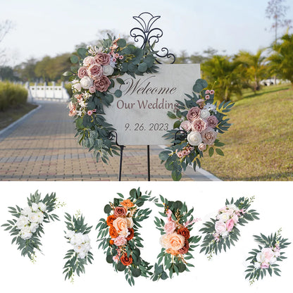 Wedding Arch Kit – Dusty Rose & Blue Eucalyptus Garland for Elegant Decor