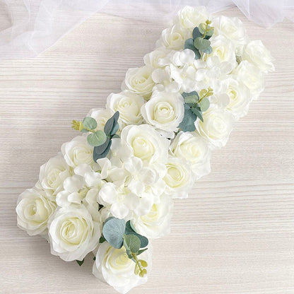 Elegant Silk Floral Wedding Runner (Customizable Colors)