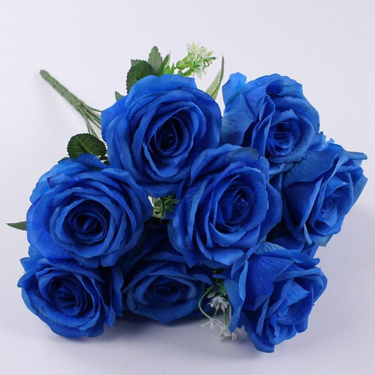 Elegant Silk Eternal Rose Bouquet - 10 Roses for Weddings and Home Décor