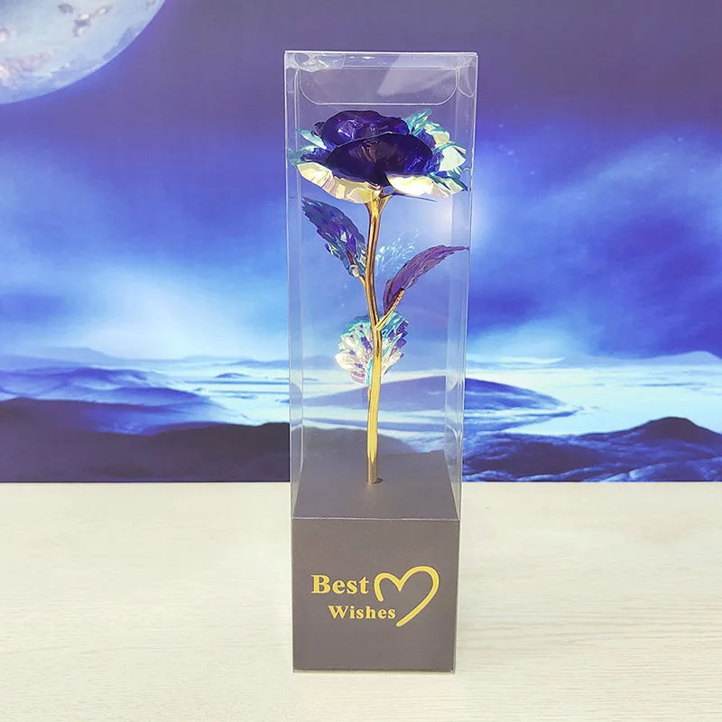 Eternal Rose with Gold Effect Finish – A Unique Gift for Special Moments