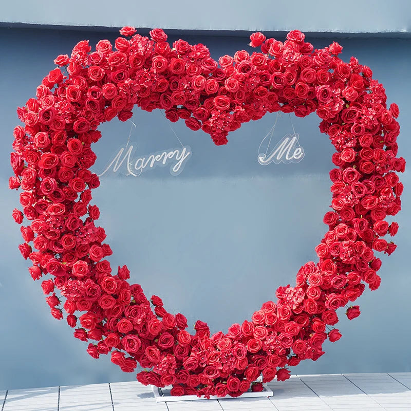 5D Red Rose Flower Wall - Ideal for Weddings & Party Decor