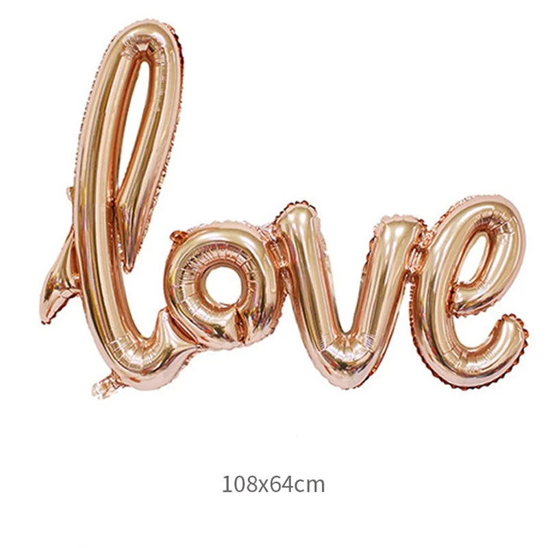 Rose Gold Love Letter Balloon - Wedding & Valentine's Day Decor